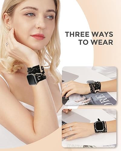 Miniatura 4 de Compatible con correa de reloj de 1.575 pulgadas para mujer Series 876SE, pulseras de cuero de gamuza con cierre ajustable para series 54321