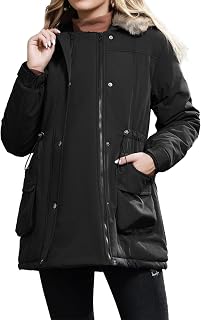 Maternity Winter Coat,3 In 1 Thickened Jacket,Fleece Lined Warm Hooded Outwear With Pockets