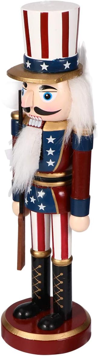 KESYOO Nutcracker Puppet Wooden Christmas Nutcracker Figures Wooden Decorations Ornaments Puppet Toy