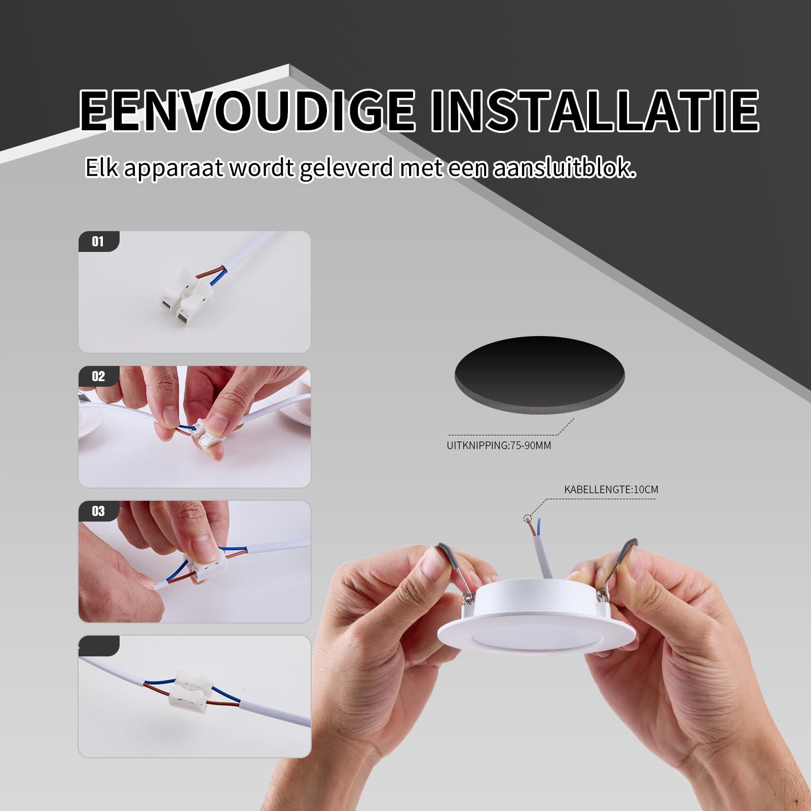 Grebeam Lot de 12 Spot LED Encastrable 7W, Spot LED Extérieur, 3000K