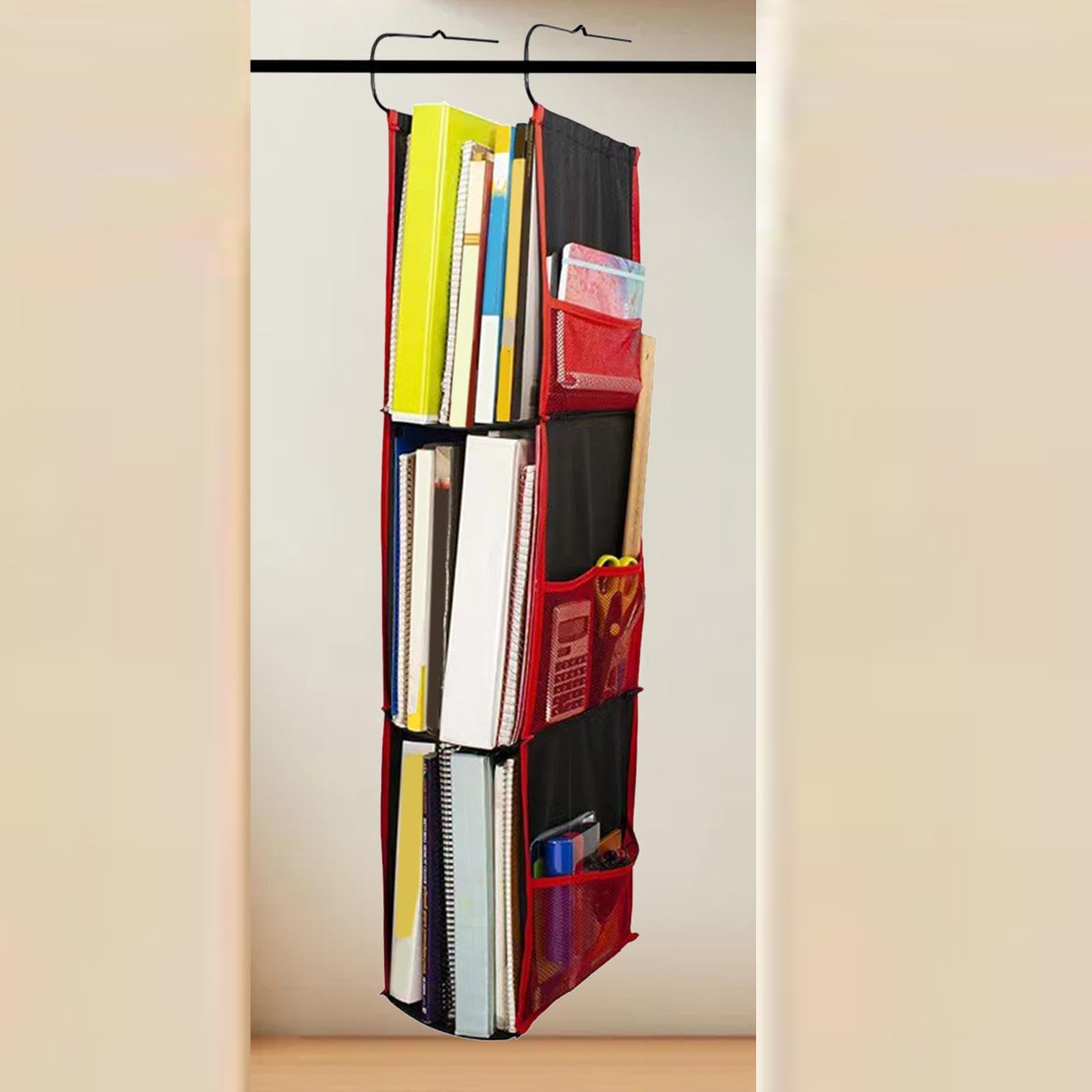 Organizador de Armario Colgante, Soporte Ajustable, Cesta de Almacenamiento, Malla Oxford Versátil.