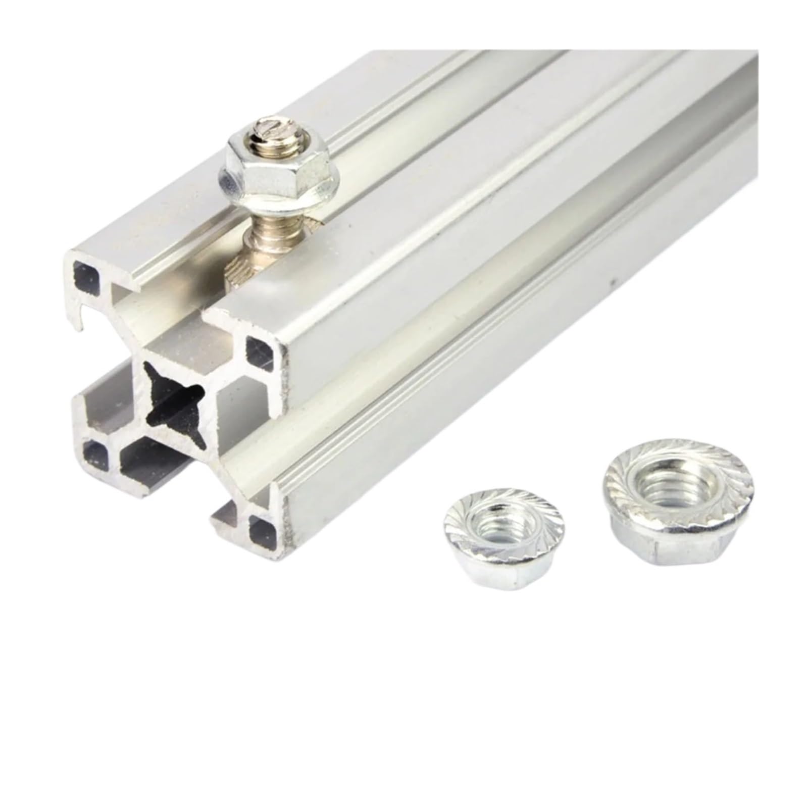 BIGDROP 50 Teile/los M5 M6 M8 T Bolzen Schrauben Befestigungs Werkzeug for T-Schlitz 20 30 40 Serie Linear Schiene Aluminium Profile (Color : Silver, Size : 40-M8x25mm)