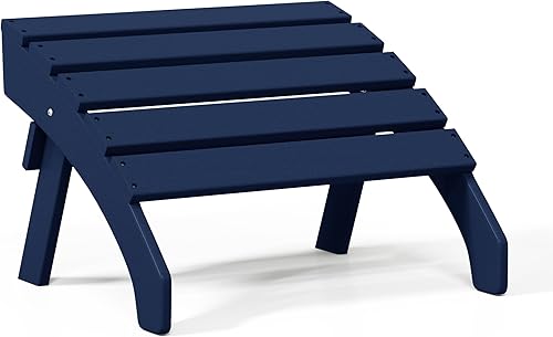 Vista 193 de WestinTrends Otomana para exteriores, reposapiés otomano Adirondack para patio, taburete de madera de polietileno para todo tipo de clima