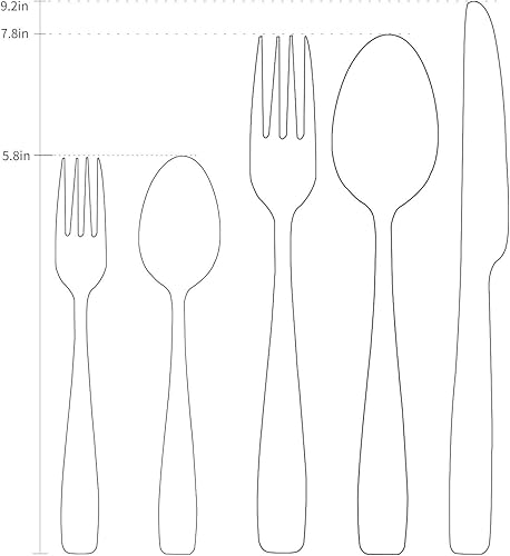 Miniatura 7 de HOFTEN - Juego de cubiertos dorados de titanio chapado en oro, 20 piezas de acero inoxidable dorado titanio para 4, juego de vajilla de plata con