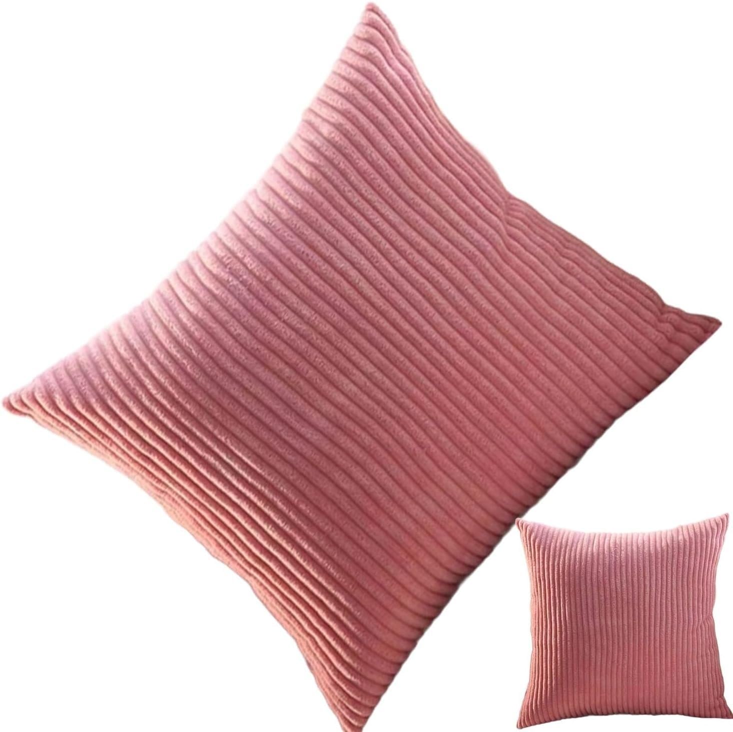 Housse de coussin déco velours côtelé 55x55cm W3 pour une ambiance cosy au salon
