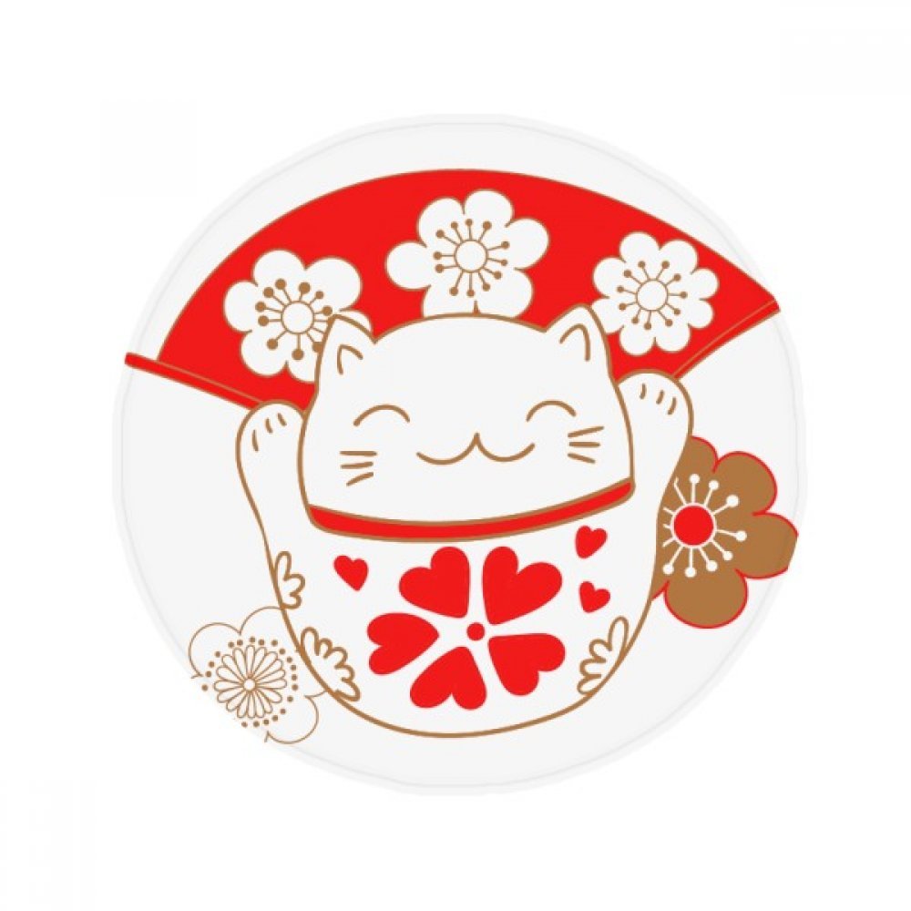 Tapis de salon rond japonais avec Lucky Cat pour une ambiance asiatique