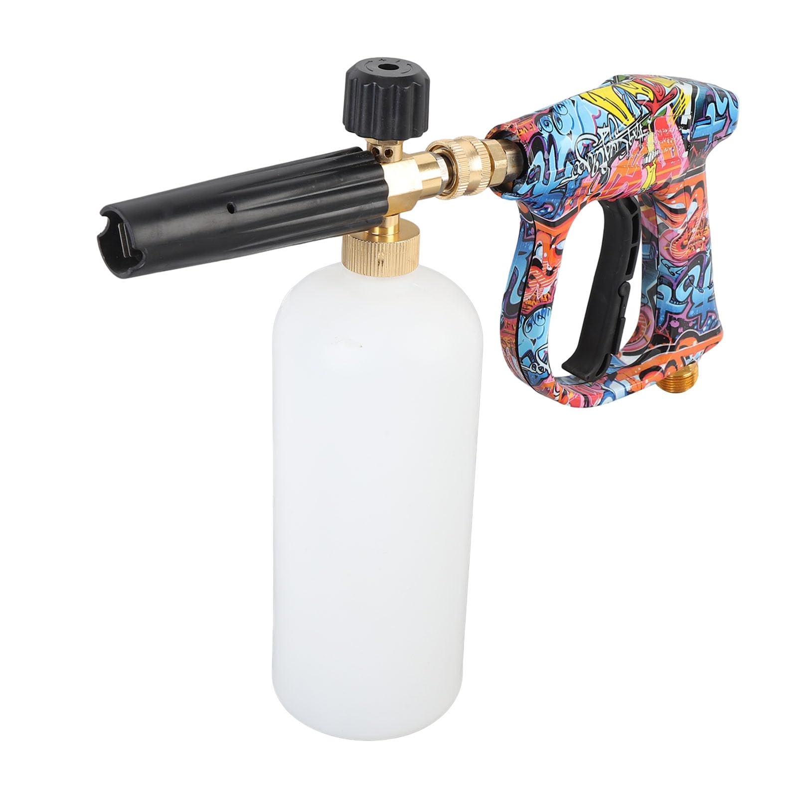 Kit de cañón de espuma para hidrolavadora de alta presión con 5 boquillas de colores para un lavado eficiente de autos y uso versátil en el jardín - Capacidad de 1 litro