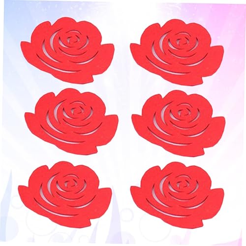 Miniatura 7 de Posavasos de vidrio no tejidos a la moda, diseño de flores, con aislamiento térmico de fieltro y rosas, 18 uds