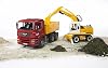 Bruder - Man Dump Truck And Liebherr Excavator Scale Model