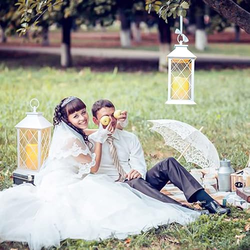 Miniatura 6 de YAKii Farol de vela decorativo con vela LED sin llama y temporizador, vela LED de plástico y soporte, luces colgantes para interiores y exteriores