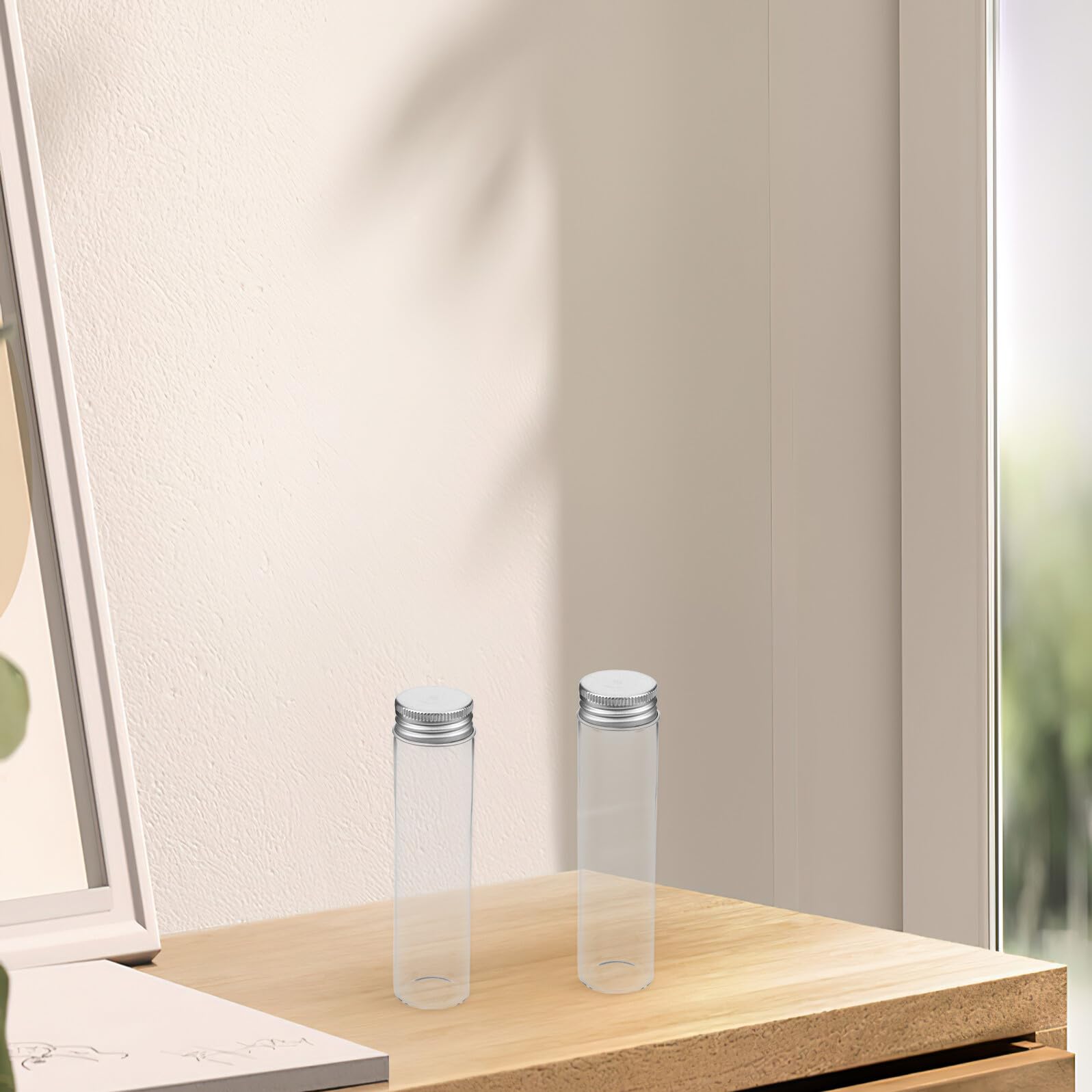 30 Unidades Unidades Frascos de Vidrio Transparentes con Tapa Roscada Tubos de Ensayo Portátiles para Laboratorio Cosméticos y Almacenamiento de Líquidos Pequeños