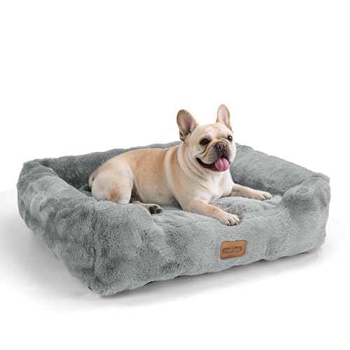 Nobleza Cama Perro Mediano, Cama para Perros Peludo y Mullido, Felpa de Burbujas Ultra Suave