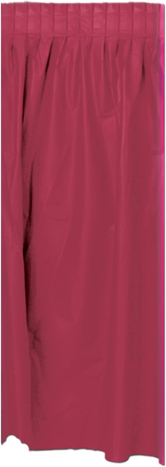 Beistle Masterpiece Plastic Table Skirting (burgundy) Party Accessory, 29"x14' (1 count) (1/Pkg)