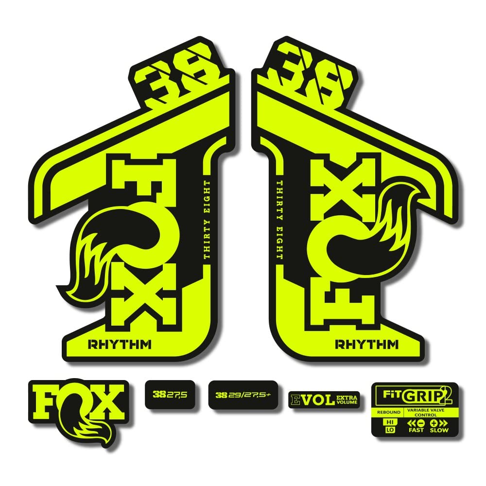 Autocollants compatibles Fox 38 Rhythm 2021 rouge vtt