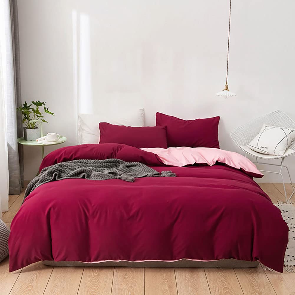 Couvercle de couette respirante couleur solide lit double 180x220 cm