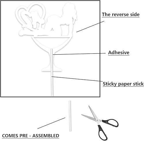 Miniatura 10 de Decoración de 50 pasteles con purpurina de Crazy Girl Let's Glow Crazy Party Suministros de decoración para mujeres y niñas, feliz cumpleaños, 50