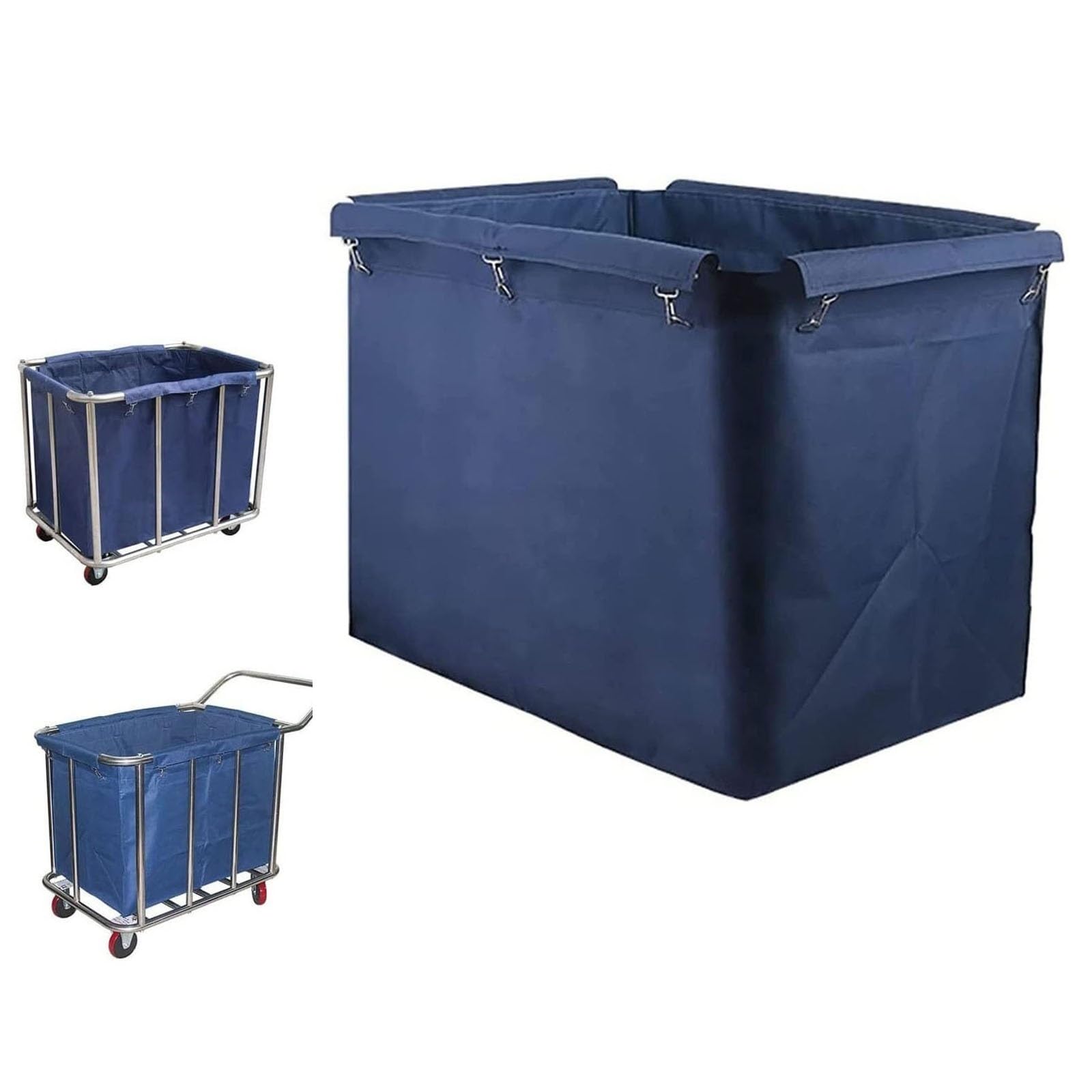 Bolsa para carrito de lavandería comercial, repuesto impermeable extraíble para carrito rodante, diseño rectangular para lavandería, hotel y limpieza, capacidad de 400 litros