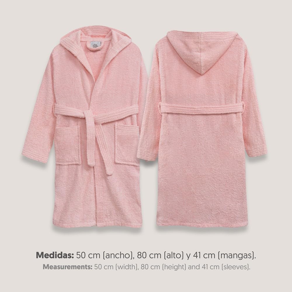 Interbaby Albornoz Liso Peignoir bébé unisexe 0-24, rose, 10 ans