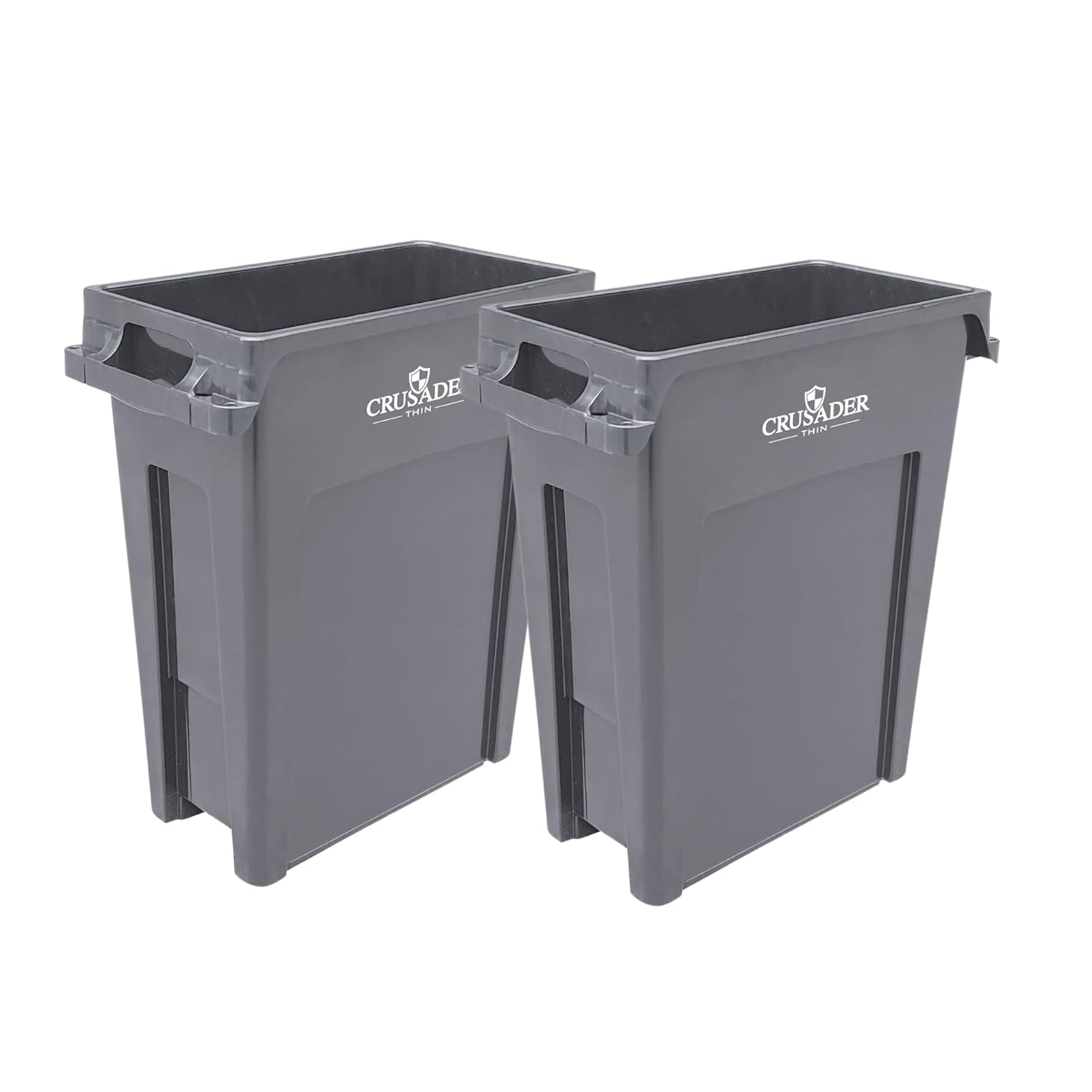 Crusader Swing Lid or Drop Shot Lid for Slim Rectangle Crusader Trash Cans - Fits Both 16 Gallon and 23 Gallon - Swing Lid Black - SINGLE UNIT