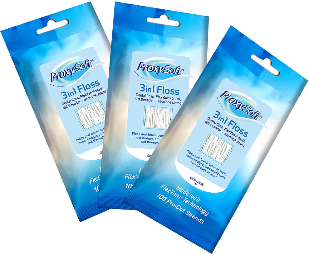 ProxySoft Dental Floss, 3-in-1 Strands, Corrective, Pack of 100, Regular Type, Oral Care, Interdental Brush, Periodontal Disease, Gum, and Gum Care