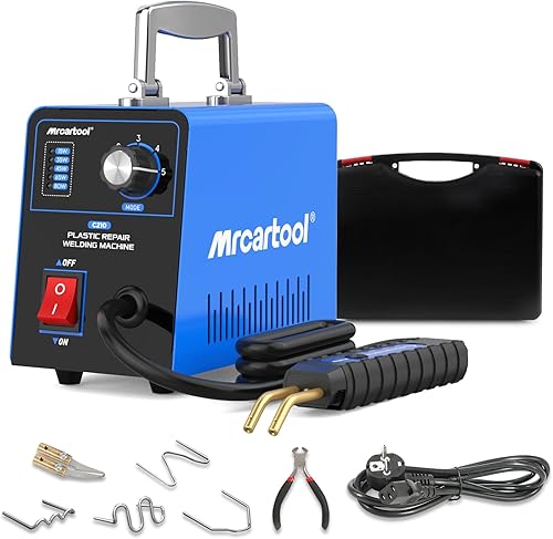 Kit de soldador de plástico con 600 piezas de grapas calientes 110 V máquina de soldadura de plástico kit de reparación de parachoques de coche, 80