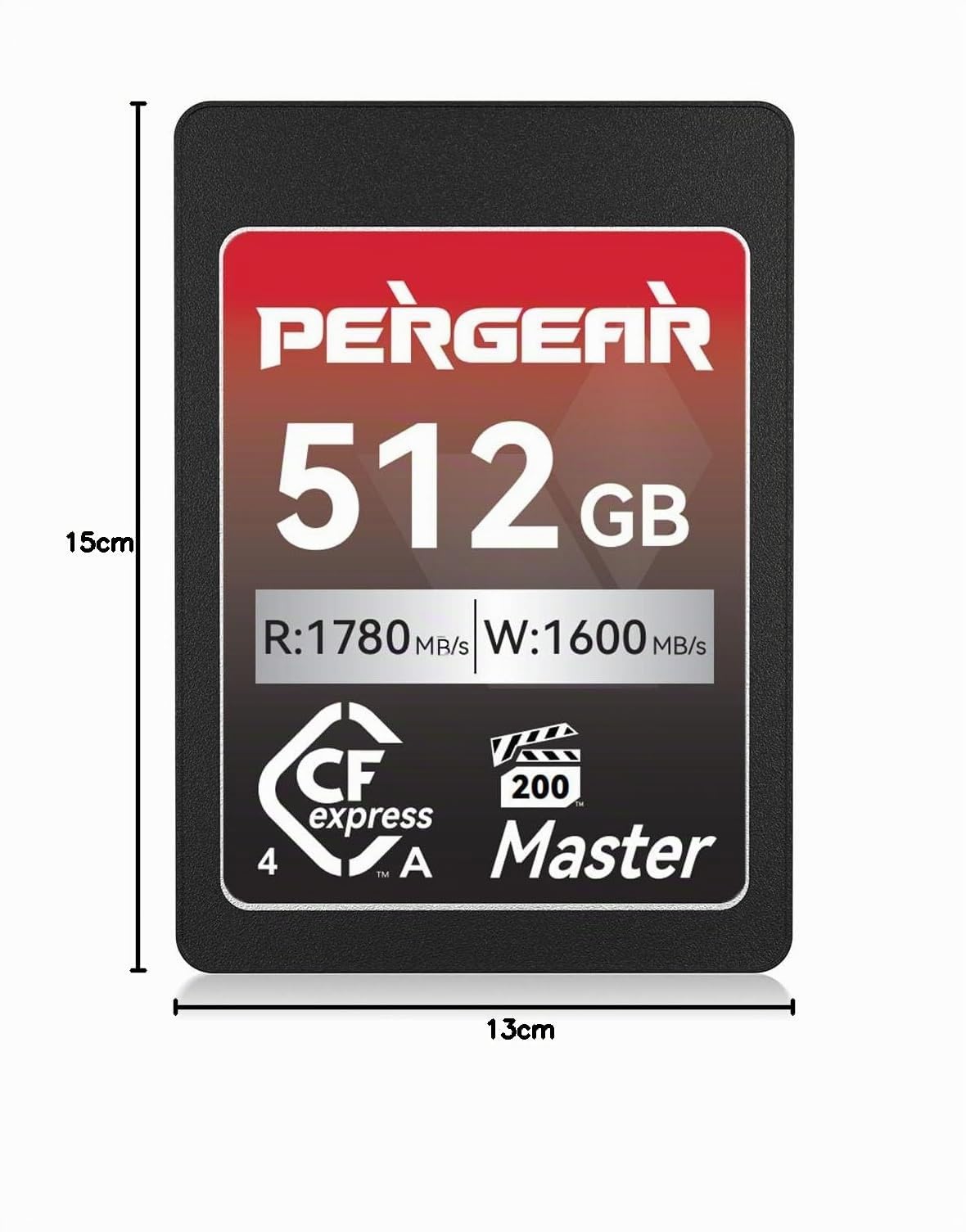 Pergear Tarjeta de memoria CFexpress 4.0 tipo A de 512 GB, velocidad de lectura de hasta 1780 MB/s y velocidad de escritura de 1600 MB/s para 4K 120P, 8K 30P (Master Series), compatible con cámaras