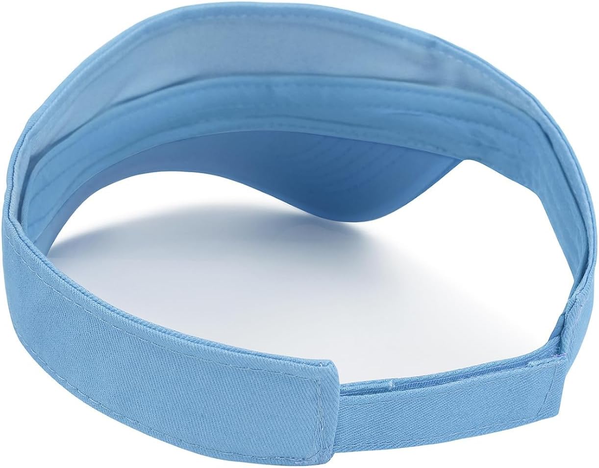 Quick-Dry Sun Visors For Women-Anti-Wrinkle Adjustable Sports Visor Hat Golf Tennie Running Beach Hat Blue