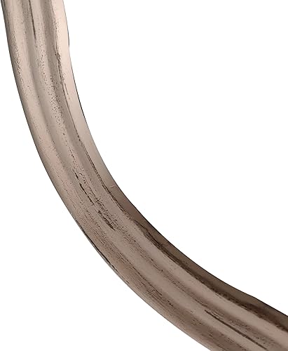 Miniatura 6 de Espejo de pared rústico festoneado de 24 x 36 pulgadas con marco de madera maciza envejecida, espejo decorativo ornamentado de forma irregular para