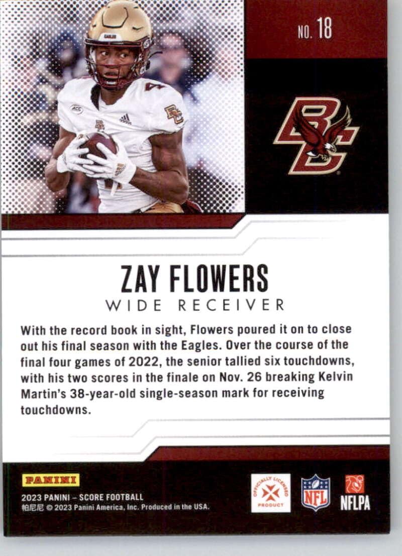 Amazon.com: 2023 Score Protential #18 Zay Flowers Boston College