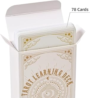 78 Clear Text Pattern Tarot Cards, Classic Tarot Learning Deck Fortune Telling Game with Meanings on Them for Beginner
