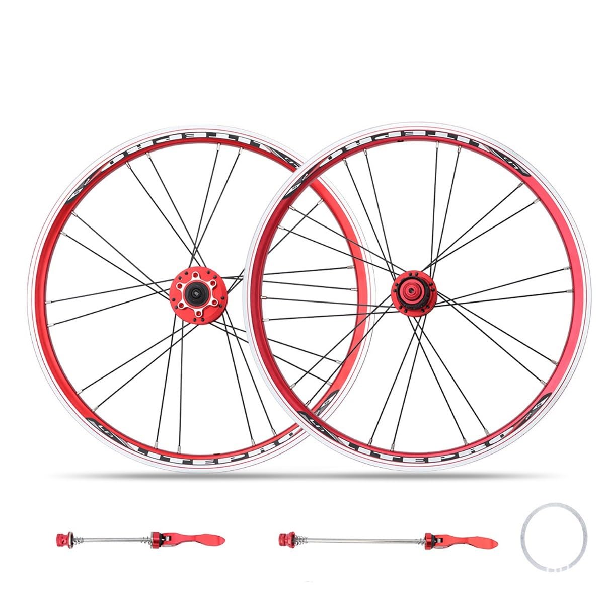 ZXGSXIOU 20in 406/451 Folding Bike Wheelset Double Wall BMX Rims V Brake Quick Release 16/20H Hubs For 7/8/9/10Speed