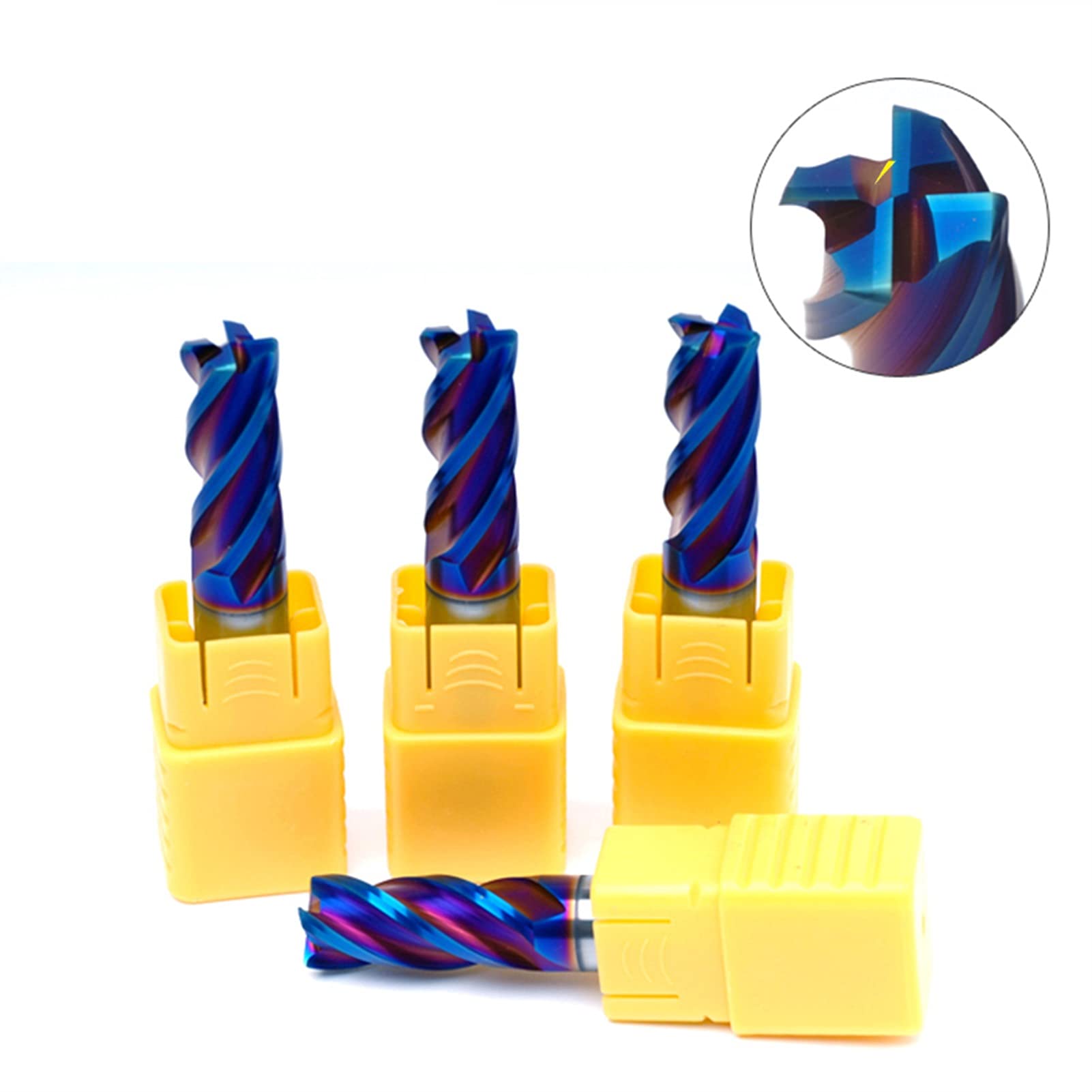 SUOFEILAIMU-PHONE CASE Metal R0.2 R0.5 R1 HRC65 Tungsten Carbide CNC Milling Cutter Milling Tools Carbide Corner Radius End Mill (Cutting Edge Diameter : 6R1X6DX50L 4F, Dimensions : 1pcs)