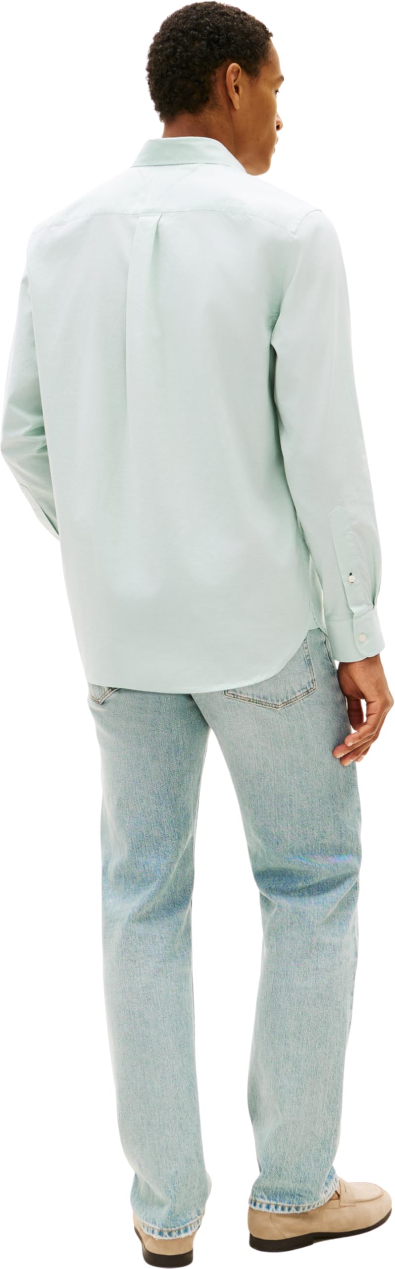 Tommy Hilfiger Herren Hemd Light Oxford Solid mit Stretch, Grün (Crushed Mint), XS – Ansicht 2