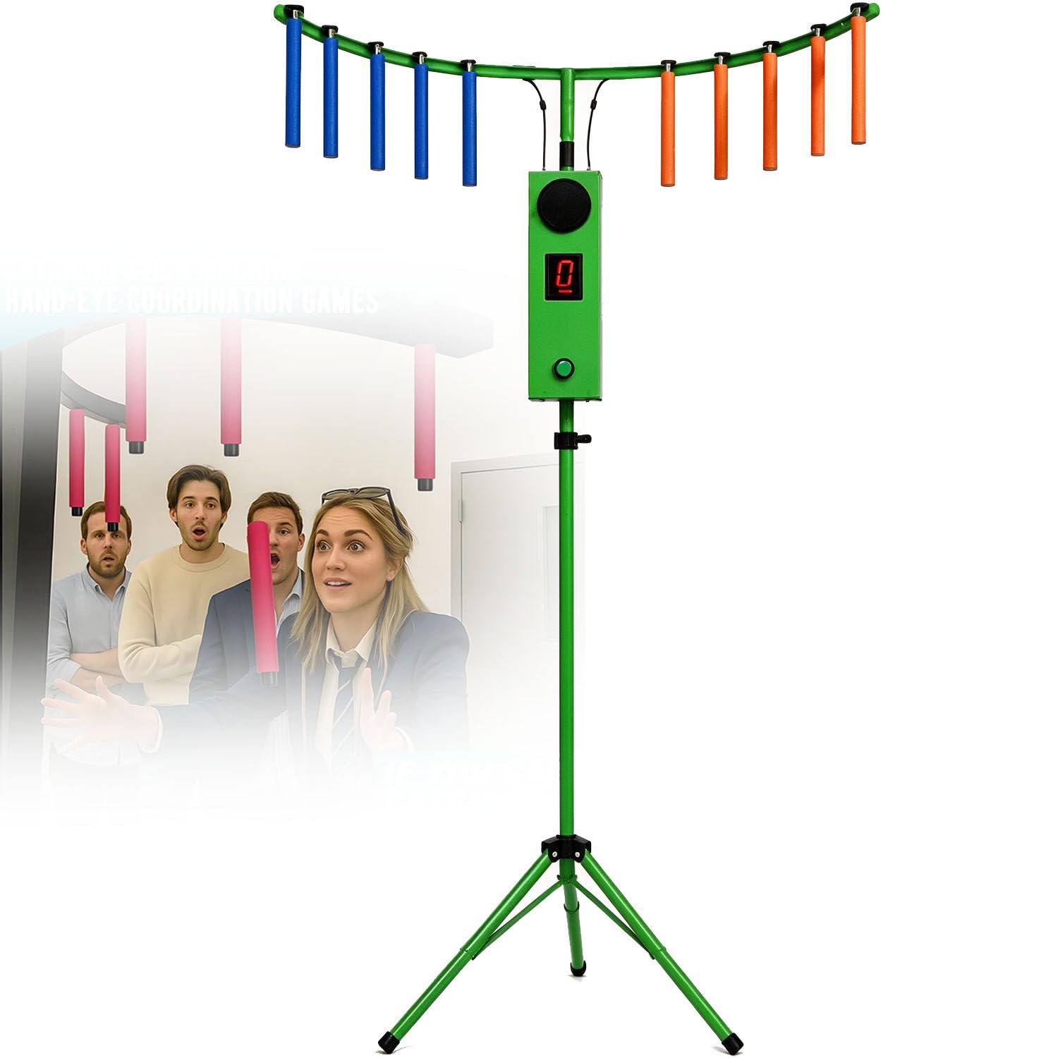 Automat do gier zręcznościowych Catch Stick, gra Reflex Stick Challenge, trening koordynacji ręka-oko Drop Stick Challenge, na imprezy, do firm i do pokoju gier Green