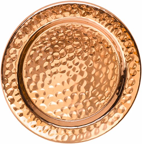 Solid Copper Coasters - Set of 4 Handcrafted Hammered Artisan Coasters for Copper Mugs (4, Hammered Copper)