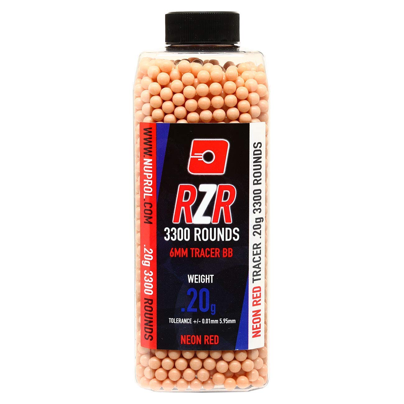 Nuprol Airsoft RZR 3300 Round Red Tracer BB's Pellets 20 g
