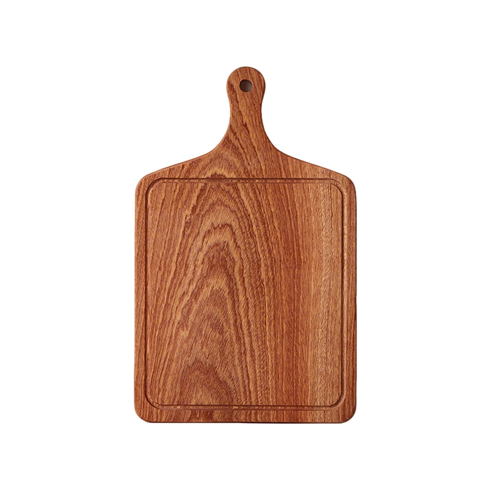 MRKU Bandeja de Madera con asa para Servir Pizza, Filete, Borde Elevado, Ideal para Fiestas, cenas y desayunos.