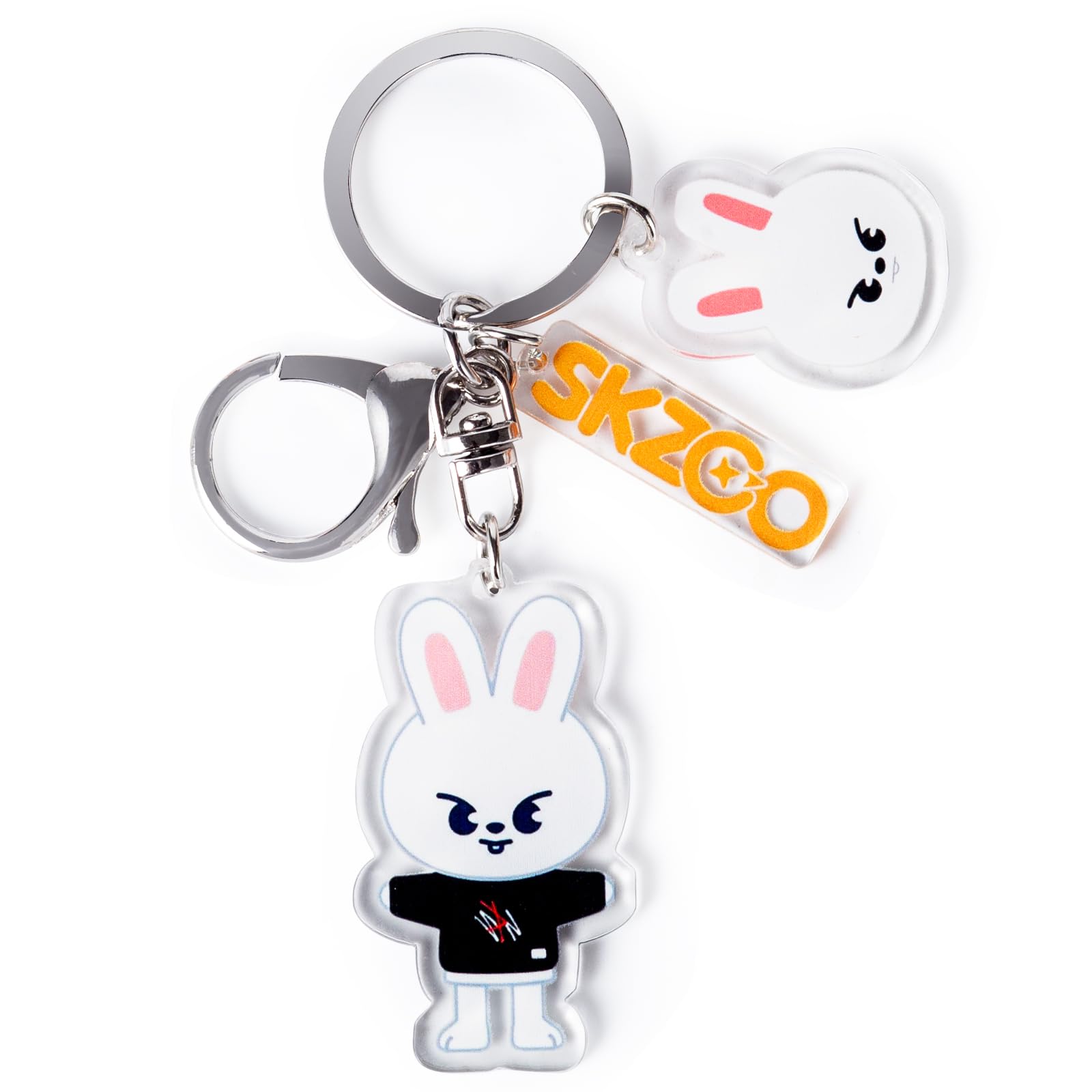 Cartoon Keychain for Kids, Stray Kids Keychain Cute Animal Pendant, Acrylic Double Sided Pattern SKZ Backpack Pendant