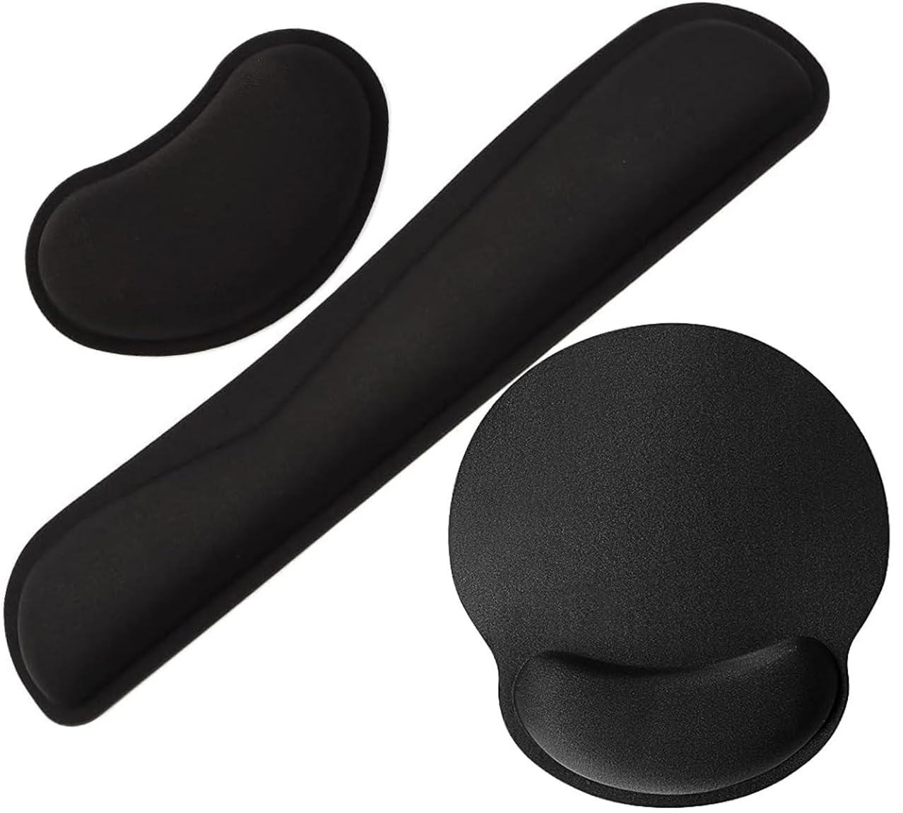 Set poggiapolsi ergonomici con cuscino in gel nero