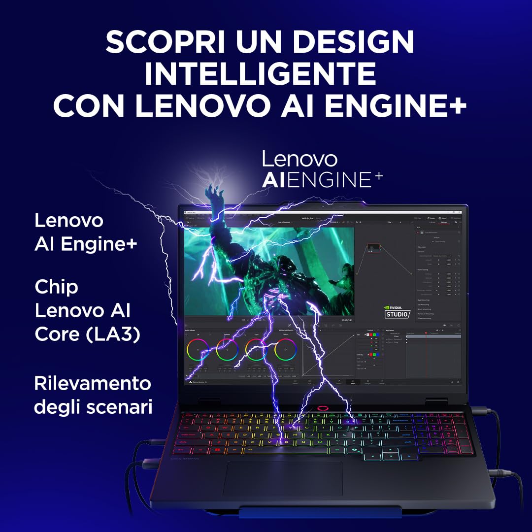Lenovo Legion 5 Gaming Notebook OLED WQXGA 15" 165Hz, NVIDIA GeForce RTX 5070 8GB, Intel Core Ultra 9 275HX, RAM 32GB, SSD 1TB, Windows 11 Home, Tastiera RGB - Laptop Gaming Alte Prestazioni