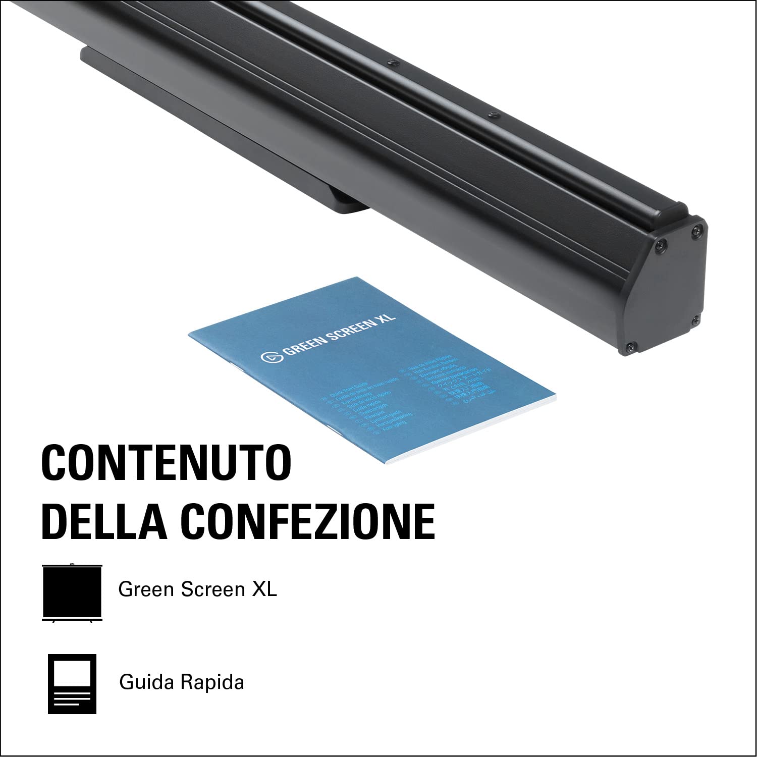 Elgato Green Screen XL - 2x1.82m pannello chroma key retrattile per streaming, videoconferenze, su Instagram, TikTok, Zoom, Teams, OBS