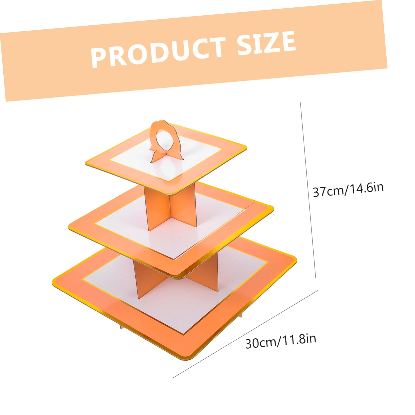 STOBAZA Square Cake Stand Cake Stand Tower Novelty Cupcake Stand Decorative Cake Holder Candle Holder Decor Household Dessert Rack Cupcake Toppers Cupcake Carrier Fruit Decor Paper Pink