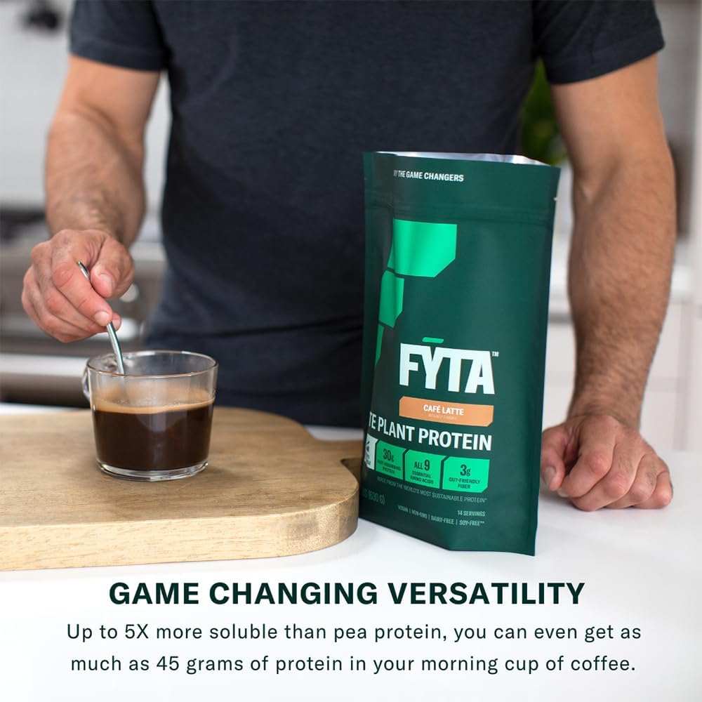 FYTA Vegan Protein Powder - Plant Based Protein Powder with Better Taste & Texture Than Whey Protein - 30g Non-GMO & Dairy Free Protein Powder Vegan - Protein Powder for Women & Men - Cafe Latte 630g - Image 9