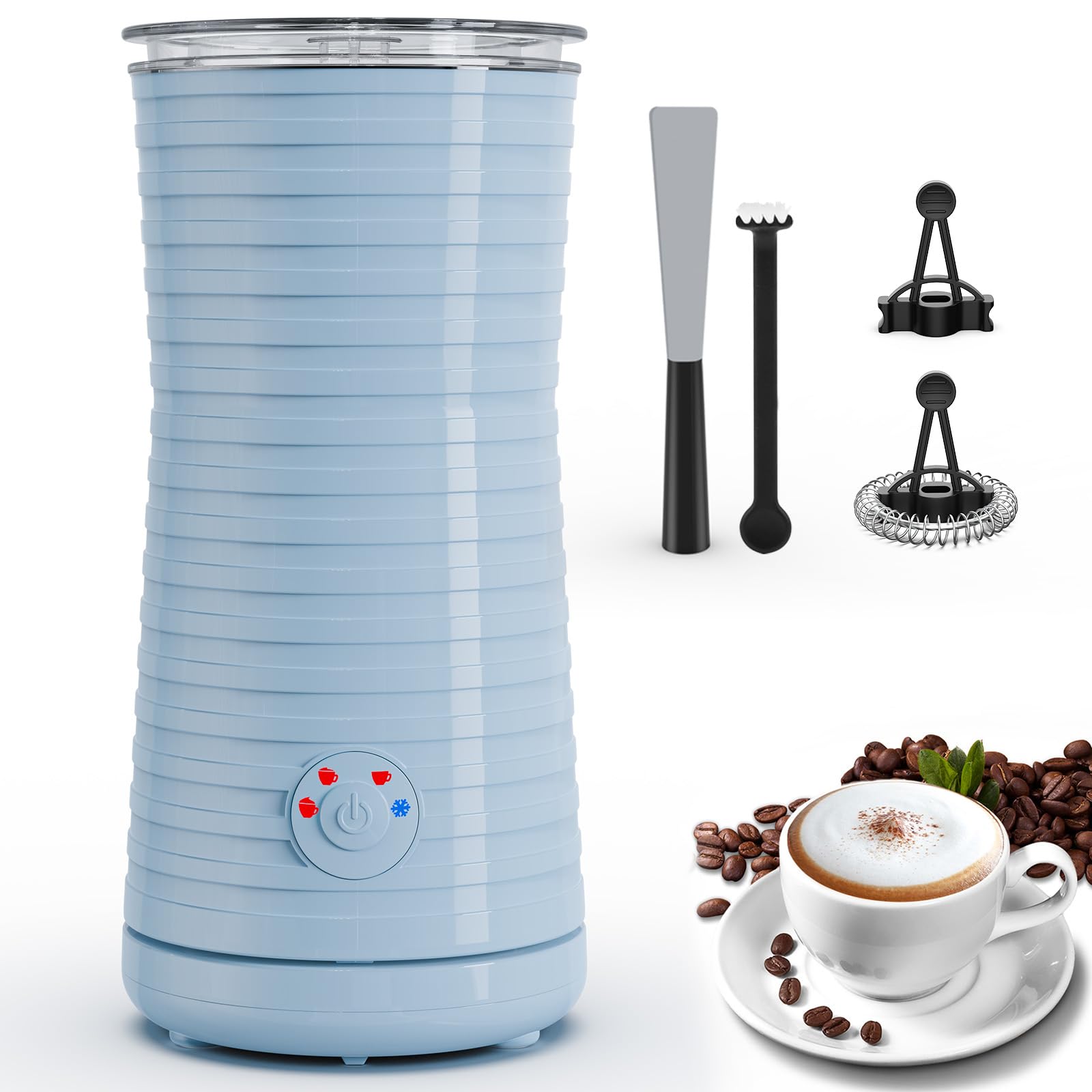 Morpilot Espumador de Leche Eléctrico, Calentador Leche 4 en 1, para Espuma Caliente y Fría, 240ml 400W, Negro — view 14