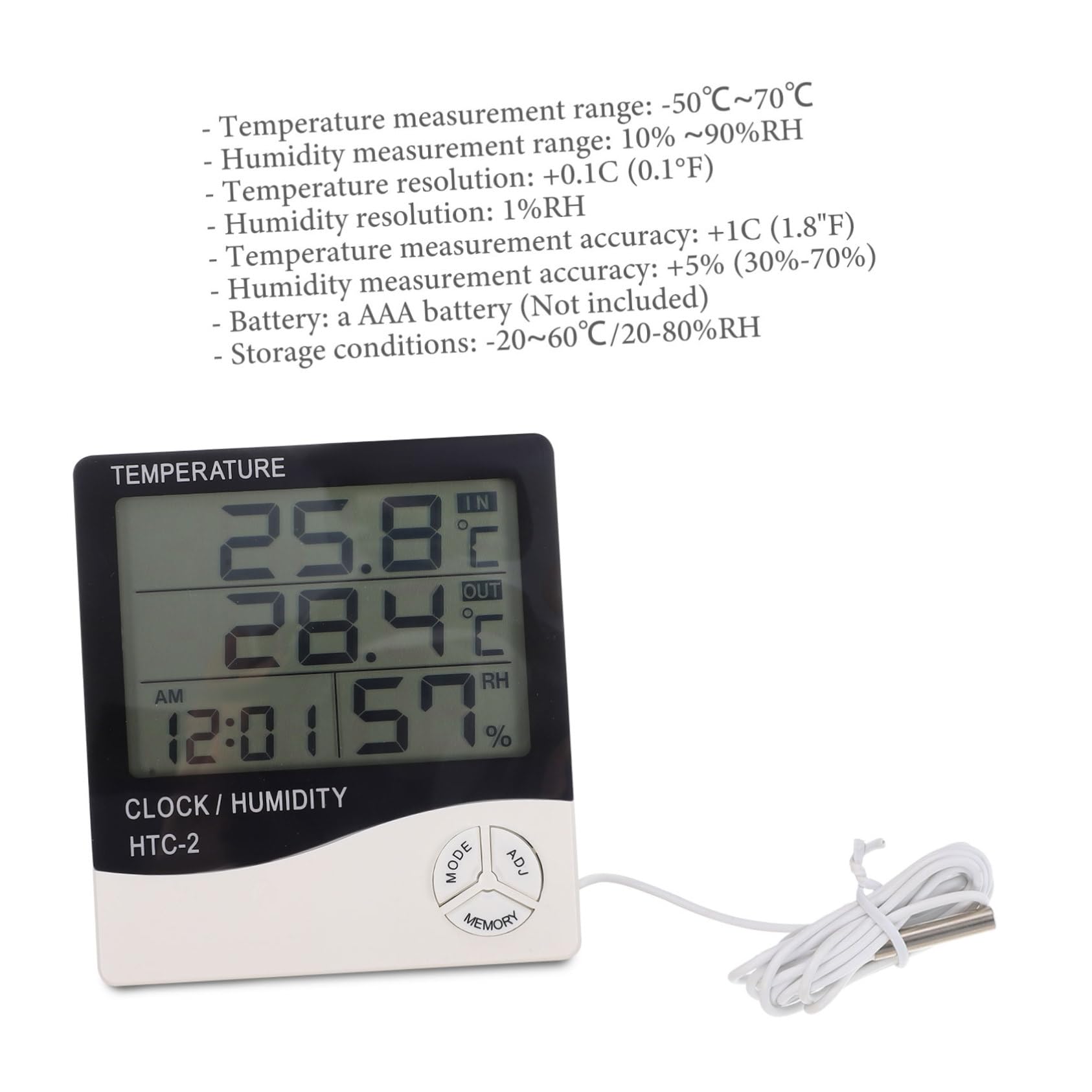 Sosoport 2 Sätze Thermometer Thermal- Aufkleber Tank Sonde im Freien Monitor aquarium temperaturanzeige gewächshaustheometer hygrometern digitales Hygrometer Aquarienhygrometer Plastik Weiß