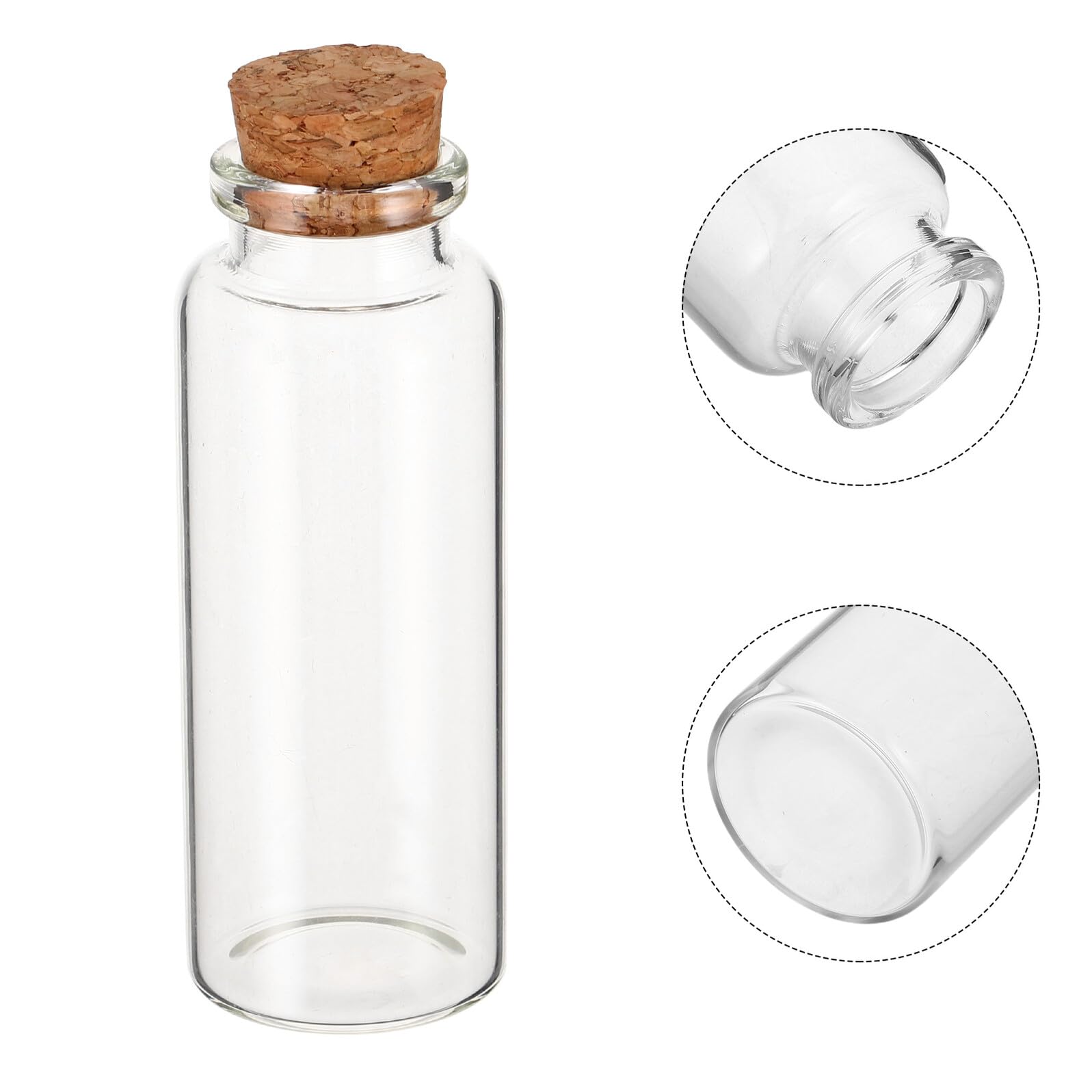 50 Stück Kleine Glasflaschen mit Hals Transparente Dekorative Fläschchen mit Weichem Korkverschluss zum Befüllen für Wunschzettel Bastelideen und Landschaftsdekorationen