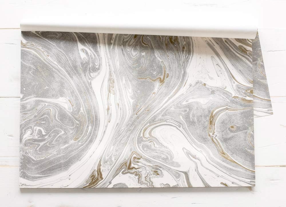 Hester & Cook Gray Marbled Paper Placemats, Set of 24
