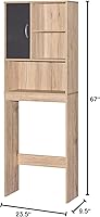 Vista 3 de Better Home Products Ace - Organizador de almacenamiento sobre el inodoro en roble natural y gris oscuro