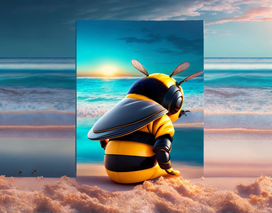 Poster sur toile abeille karaté pour créer une ambiance zen et insolite
