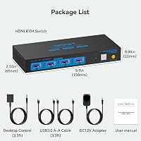 CMSTEDCD USB 3.0 HDMI KVM Switch 2 PC-hez 4K60Hz Monitor Egér Billentyűzet 7